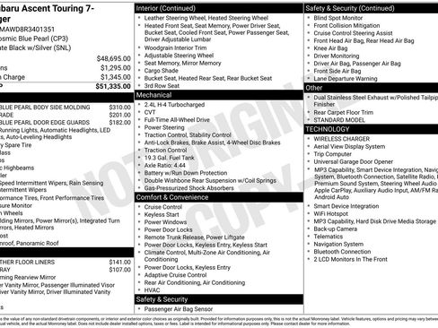 Used 2024 Subaru Ascent Touring AWD/4WD image 35