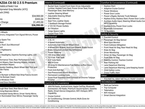 Certified 2026 MAZDA CX-50 AWD 2.5 S w/ Premium Package image 33