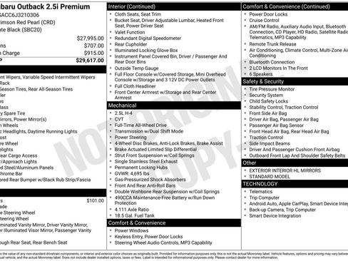 Used 2018 Subaru Outback 2.5i Premium image 18