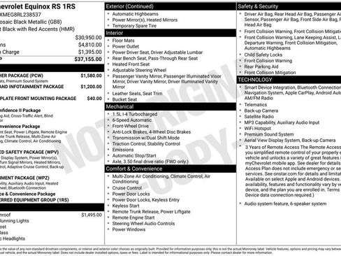 Certified 2024 Chevrolet Equinox RS w/ RS Leather Package FWD image 3