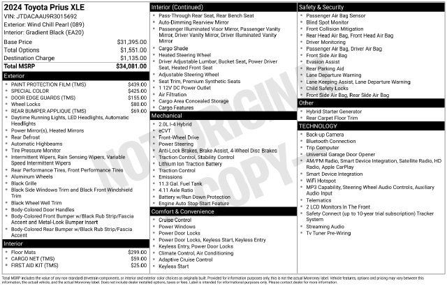 Certified 2024 Toyota Prius XLE FWD image 3