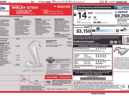 Used 2022 Ford Mustang Shelby GT500 w/ Carbon Fiber Track Pack RWD image 49