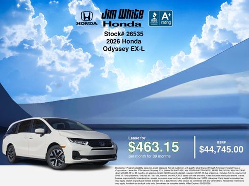 New 2026 Honda Odyssey EX-L image 3