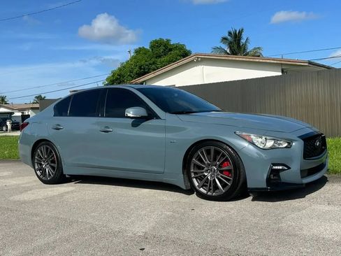 Used 2021 INFINITI Q50 Red Sport 400 w/ Carbon Fiber Package RWD image 1
