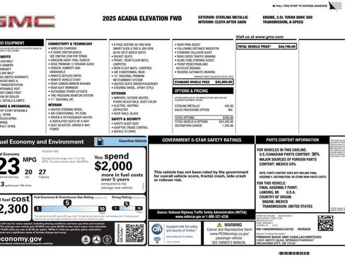 Used 2025 GMC Acadia Elevation image 4