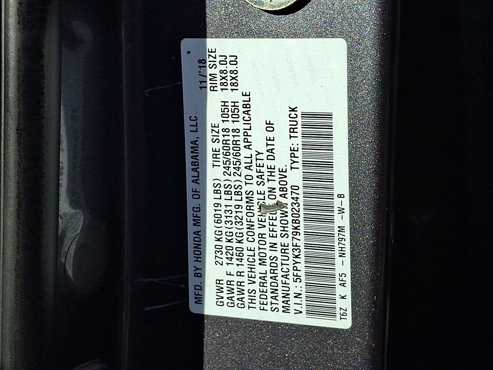 Certified 2019 Honda Ridgeline RTL-E image 19
