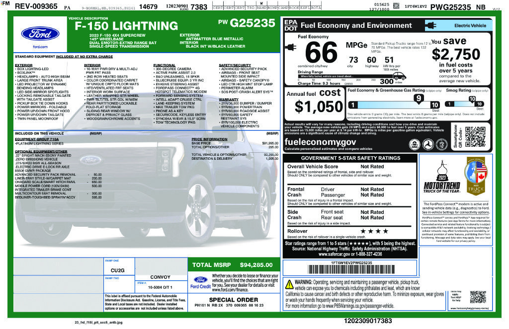 Used 2023 Ford F150 Lightning Platinum AWD/4WD image 9