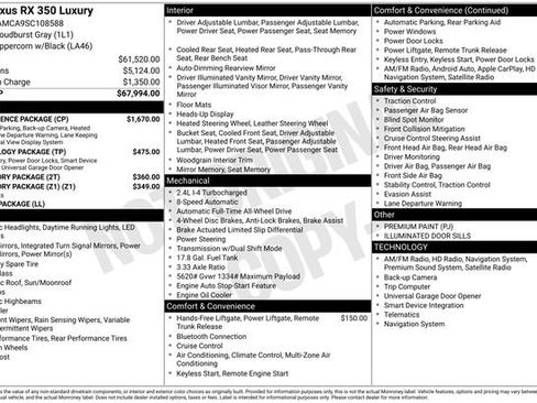 Used 2025 Lexus RX 350 AWD w/ Convenience Package image 25