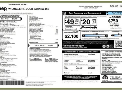 Used 2024 Jeep Wrangler Unlimited Sahara AWD/4WD image 3