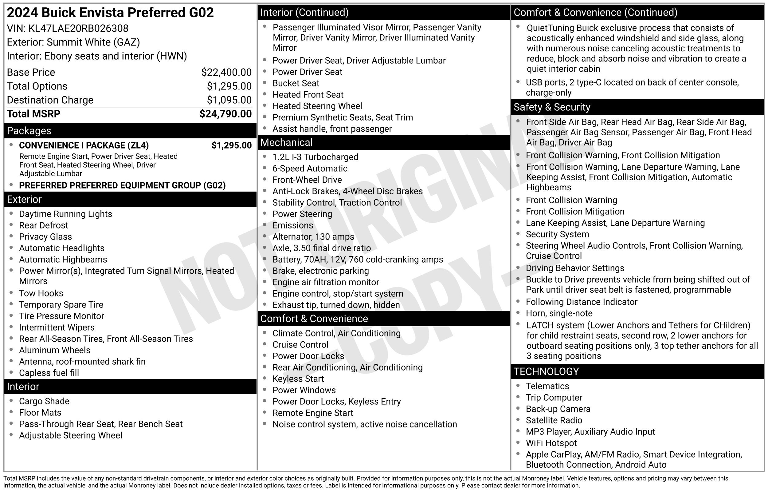 Used 2024 Buick Envista Preferred w/ Convenience I Package FWD image 2
