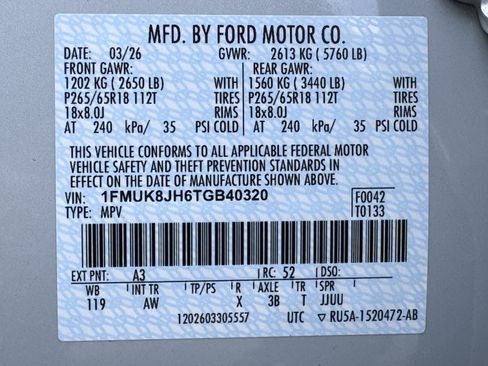 New 2026 Ford Explorer Tremor w/ Tremor Convenience Package AWD/4WD image 14