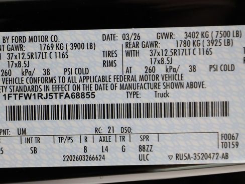 Used 2026 Ford F150 Raptor w/ Equipment Group 803A Raptor R AWD/4WD image 53