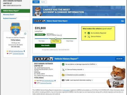 Used 2025 Subaru Outback Limited XT image 10