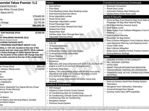 Certified 2026 Chevrolet Tahoe Premier w/ Sun And Tow Package AWD/4WD image 3