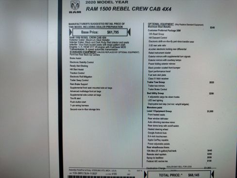 Used 2020 RAM 1500 Rebel w/ Level 1 Equipment Group AWD/4WD image 24