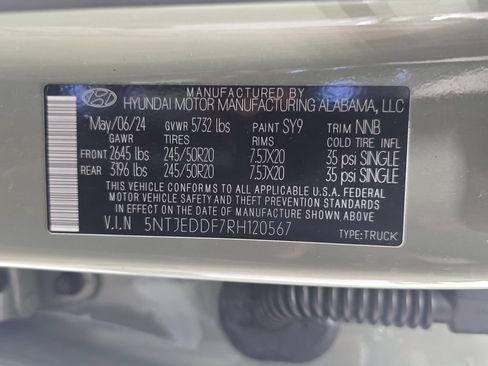 Certified 2024 Hyundai Santa Cruz Limited AWD/4WD image 30