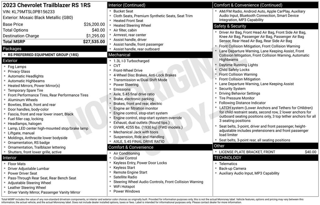 Used 2023 Chevrolet TrailBlazer RS FWD image 6