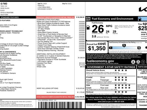 Used 2022 Kia Sorento S w/ Panoramic Sunroof Package image 54