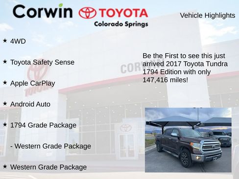 Used 2017 Toyota Tundra 1794 Edition w/ TRD Off Road Package image 4