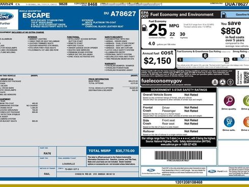 Used 2013 Ford Escape Titanium w/ Parking Technology Pkg image 1