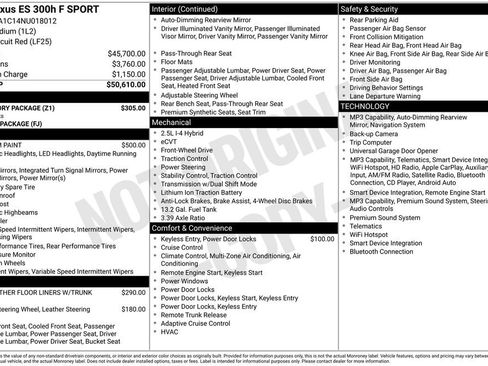Used 2022 Lexus ES 300h F Sport w/ Accessory Package FWD image 38