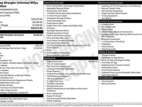 Used 2021 Jeep Wrangler Unlimited Willys image 38