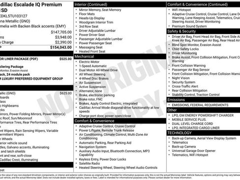 New 2026 Cadillac Escalade IQ Luxury 2 w/ LPO, Floor Liner Package image 11