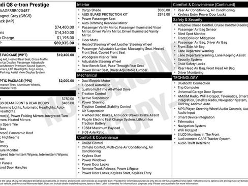 Used 2024 Audi Q8 e-tron Prestige w/ Prestige Package AWD/4WD image 2
