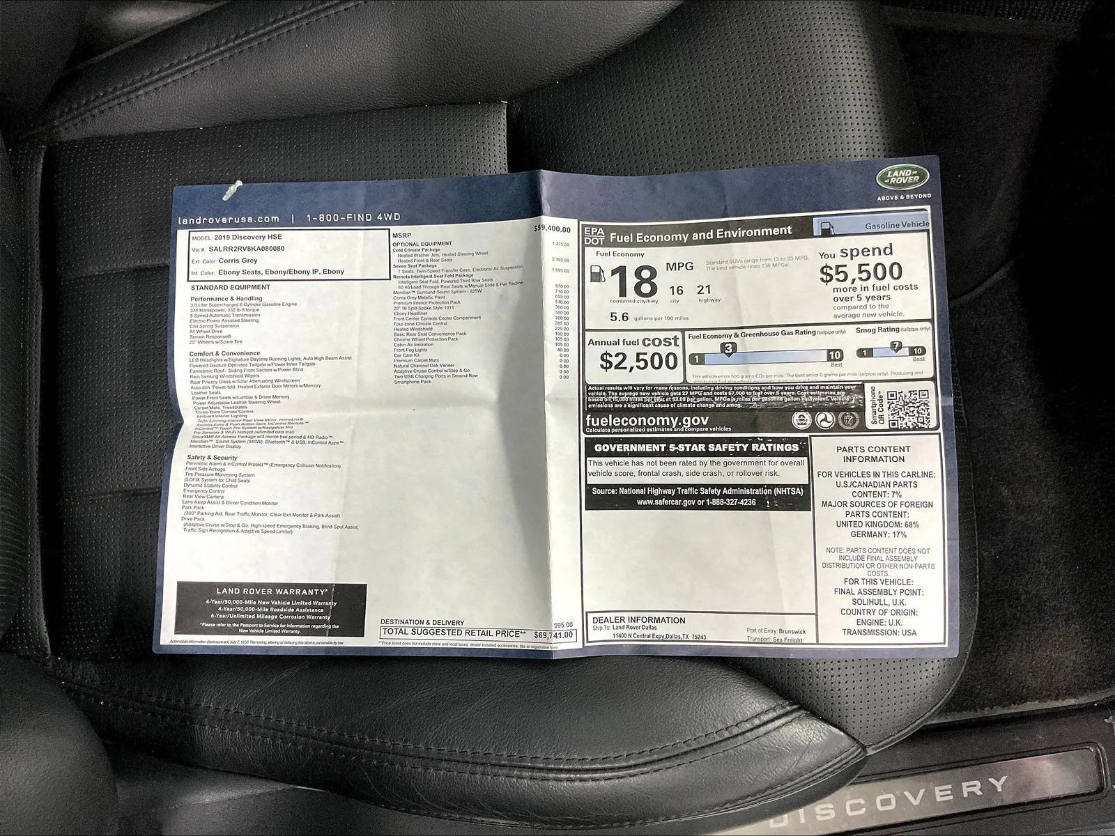 Used 2019 Land Rover Discovery HSE AWD/4WD image 3
