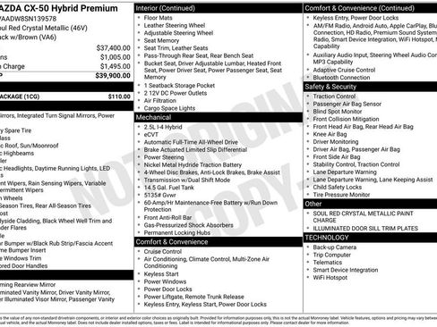 New 2025 MAZDA CX-50 AWD 2.5 Hybrid w/ Cargo Package image 32
