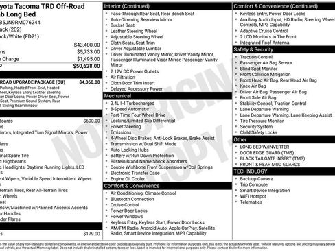 Used 2024 Toyota Tacoma TRD Off-Road w/ TRD Off Road Upgrade Package AWD/4WD image 32