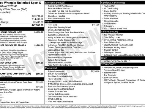 Used 2020 Jeep Wrangler Unlimited Sport S w/ Sun And Sound Package image 6