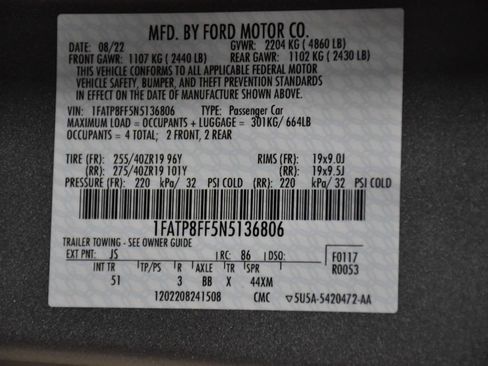 Used 2022 Ford Mustang GT Premium w/ GT Performance Package RWD image 61