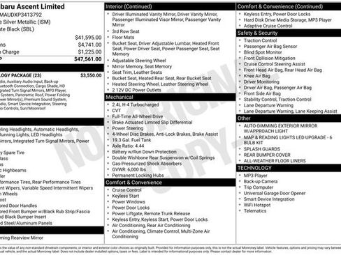 Certified 2023 Subaru Ascent Limited w/ Technology Package image 29