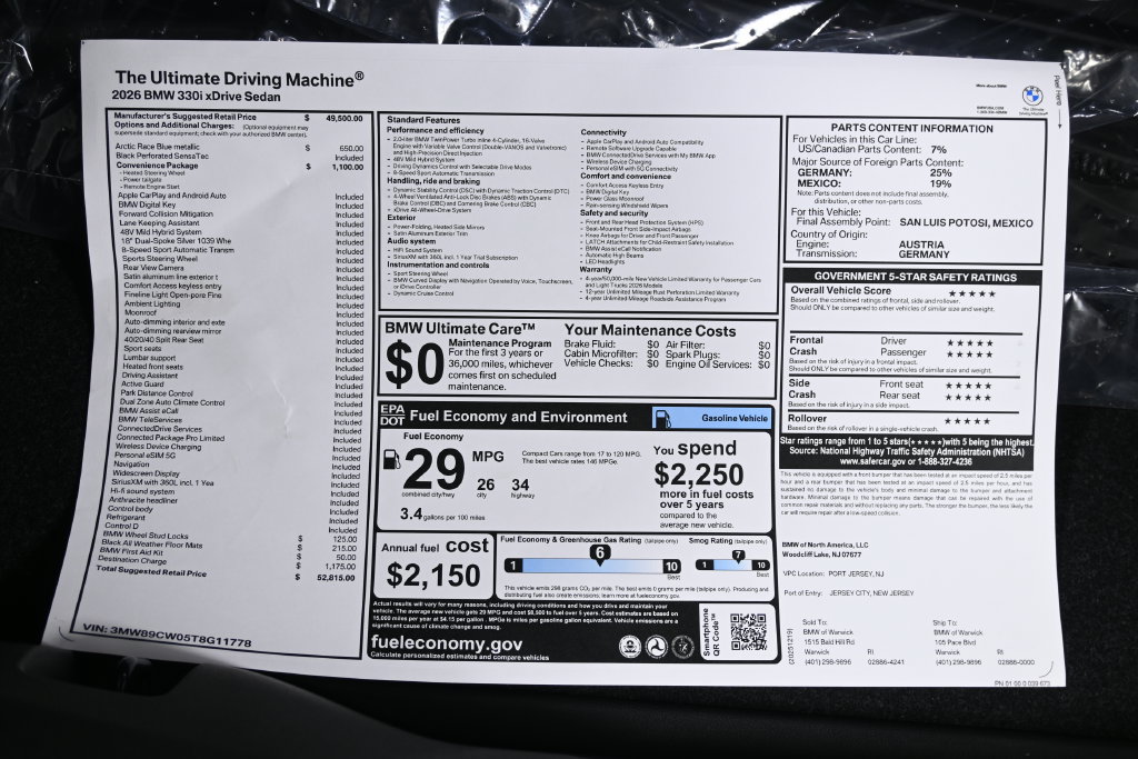 Used 2026 BMW 330i xDrive Sedan w/ Convenience Package AWD/4WD image 37