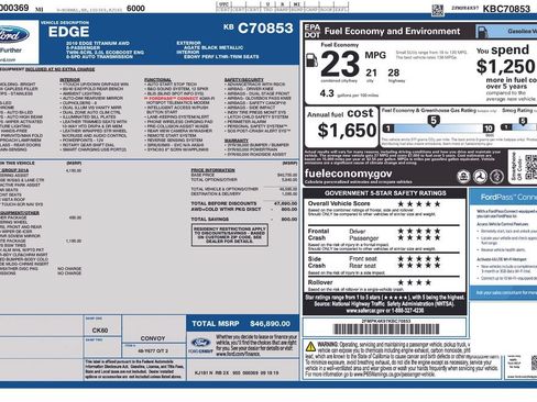 Used 2019 Ford Edge Titanium w/ Equipment Group 301A AWD/4WD image 2