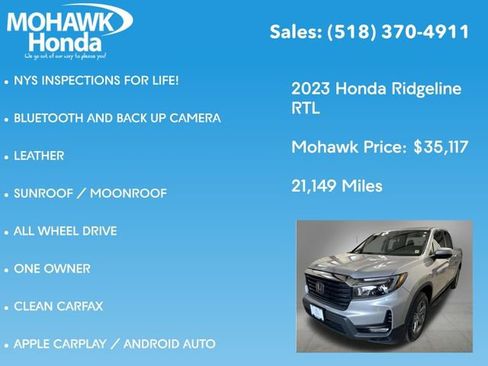 Certified 2023 Honda Ridgeline RTL image 8
