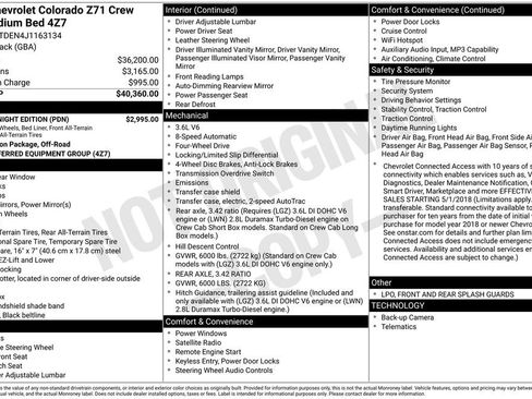 Used 2018 Chevrolet Colorado Z71 w/ Z71 Midnight Edition AWD/4WD image 6