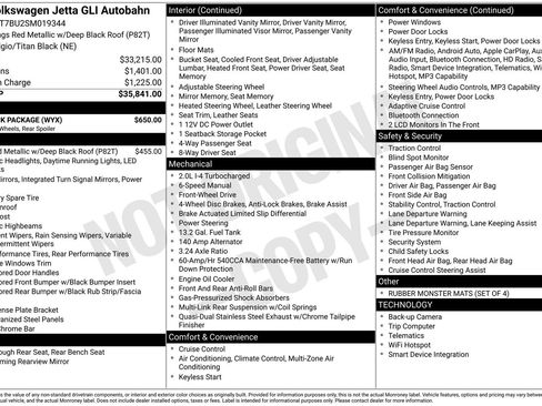 Certified 2025 Volkswagen Jetta GLI Autobahn w/ GLI Black Package image 39