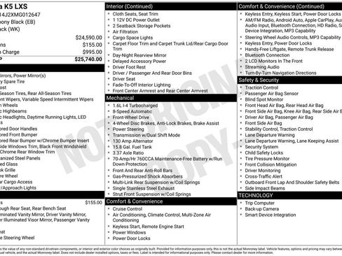 Used 2021 Kia K5 LXS FWD image 8