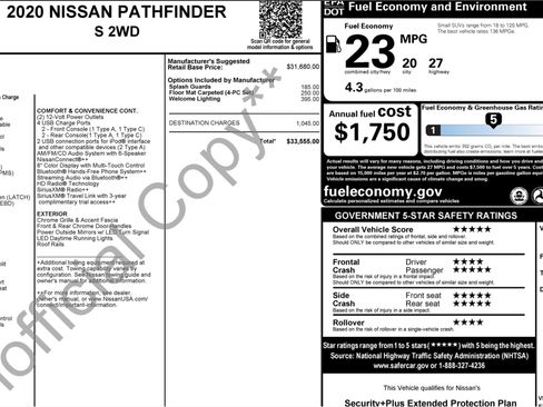 Used 2020 Nissan Pathfinder S FWD image 3