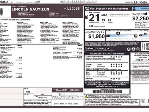 Used 2020 Lincoln Nautilus Reserve w/ Equipment Group 201A image 4