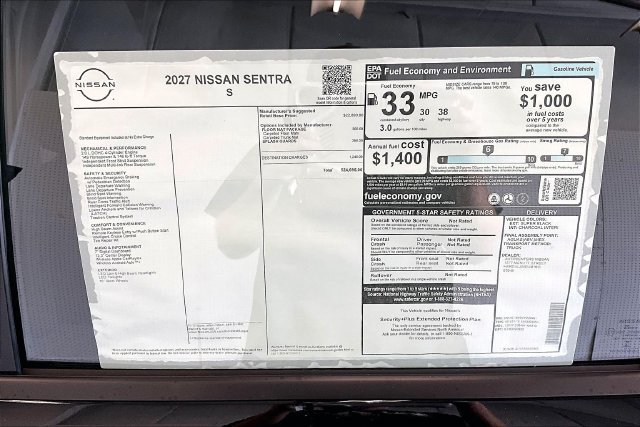 New 2027 Nissan Sentra S FWD image 39