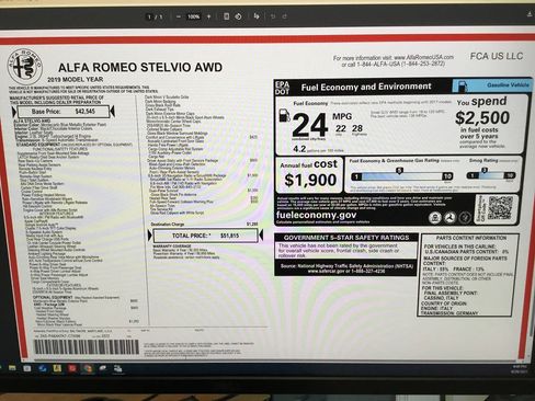 Used 2019 Alfa Romeo Stelvio AWD image 39