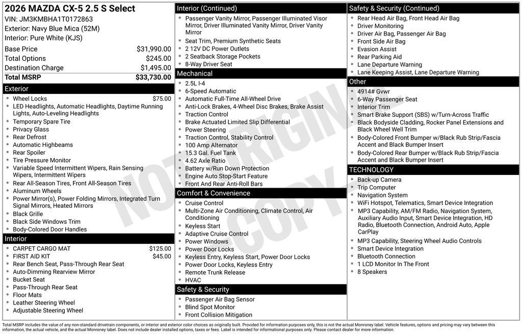 New 2026 MAZDA CX-5 Select AWD/4WD image 32