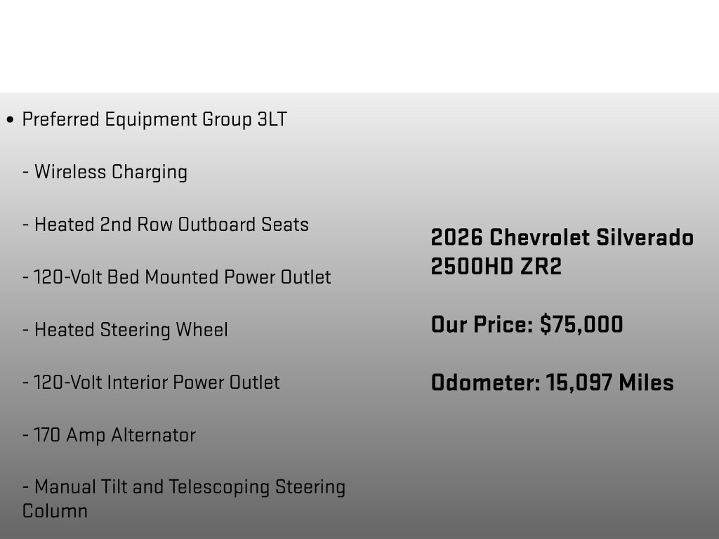 Used 2026 Chevrolet Silverado 2500 ZR2 AWD/4WD image 24
