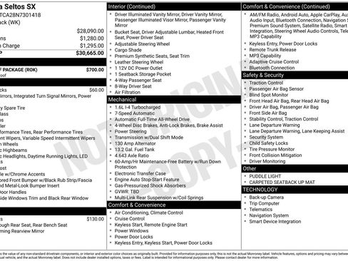 Certified 2022 Kia Seltos SX w/ Sunroof Package AWD/4WD image 33