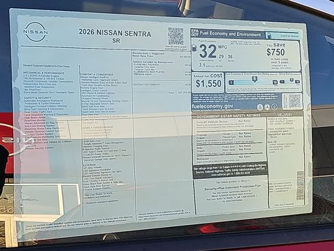 New 2026 Nissan Sentra SR w/ Floor Mat Package image 19
