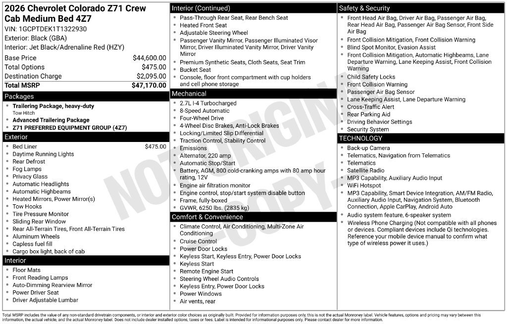 New 2026 Chevrolet Colorado Z71 AWD/4WD image 5