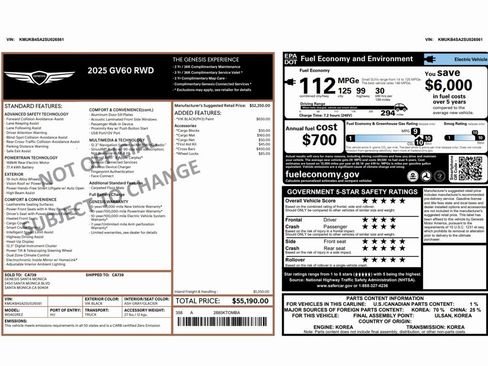 Used 2025 Genesis GV60 RWD image 2
